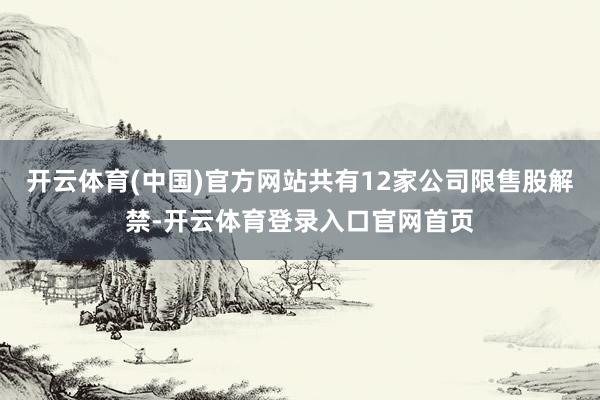 开云体育(中国)官方网站共有12家公司限售股解禁-开云体育登录入口官网首页