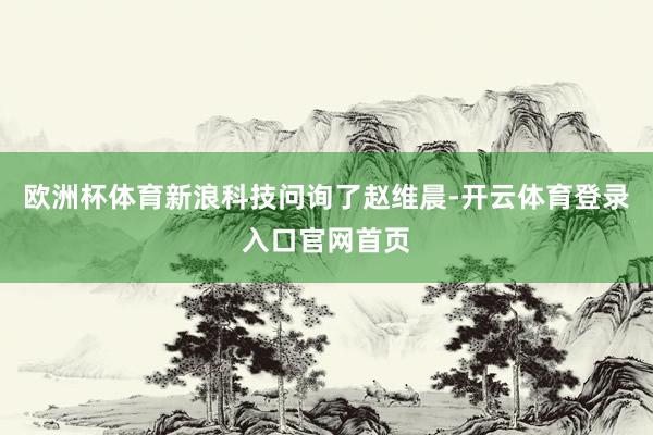 欧洲杯体育新浪科技问询了赵维晨-开云体育登录入口官网首页