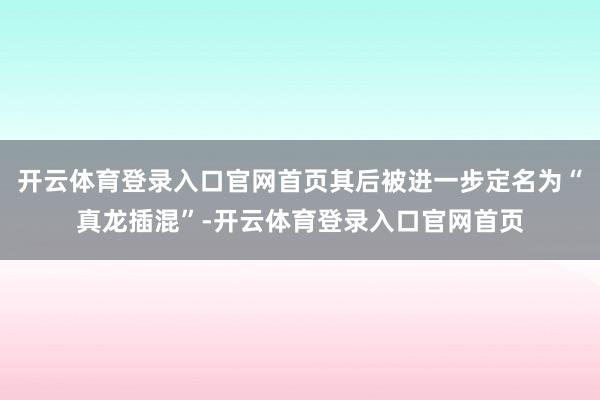 开云体育登录入口官网首页其后被进一步定名为“真龙插混”-开云体育登录入口官网首页