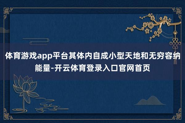 体育游戏app平台其体内自成小型天地和无穷容纳能量-开云体育登录入口官网首页