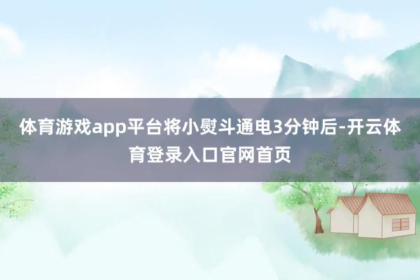 体育游戏app平台将小熨斗通电3分钟后-开云体育登录入口官网首页