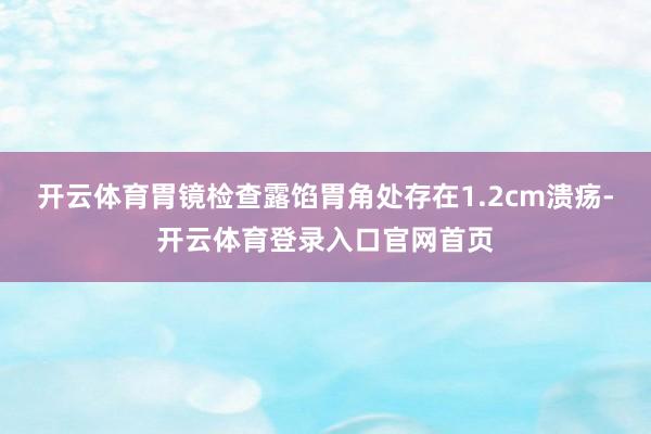 开云体育胃镜检查露馅胃角处存在1.2cm溃疡-开云体育登录入口官网首页